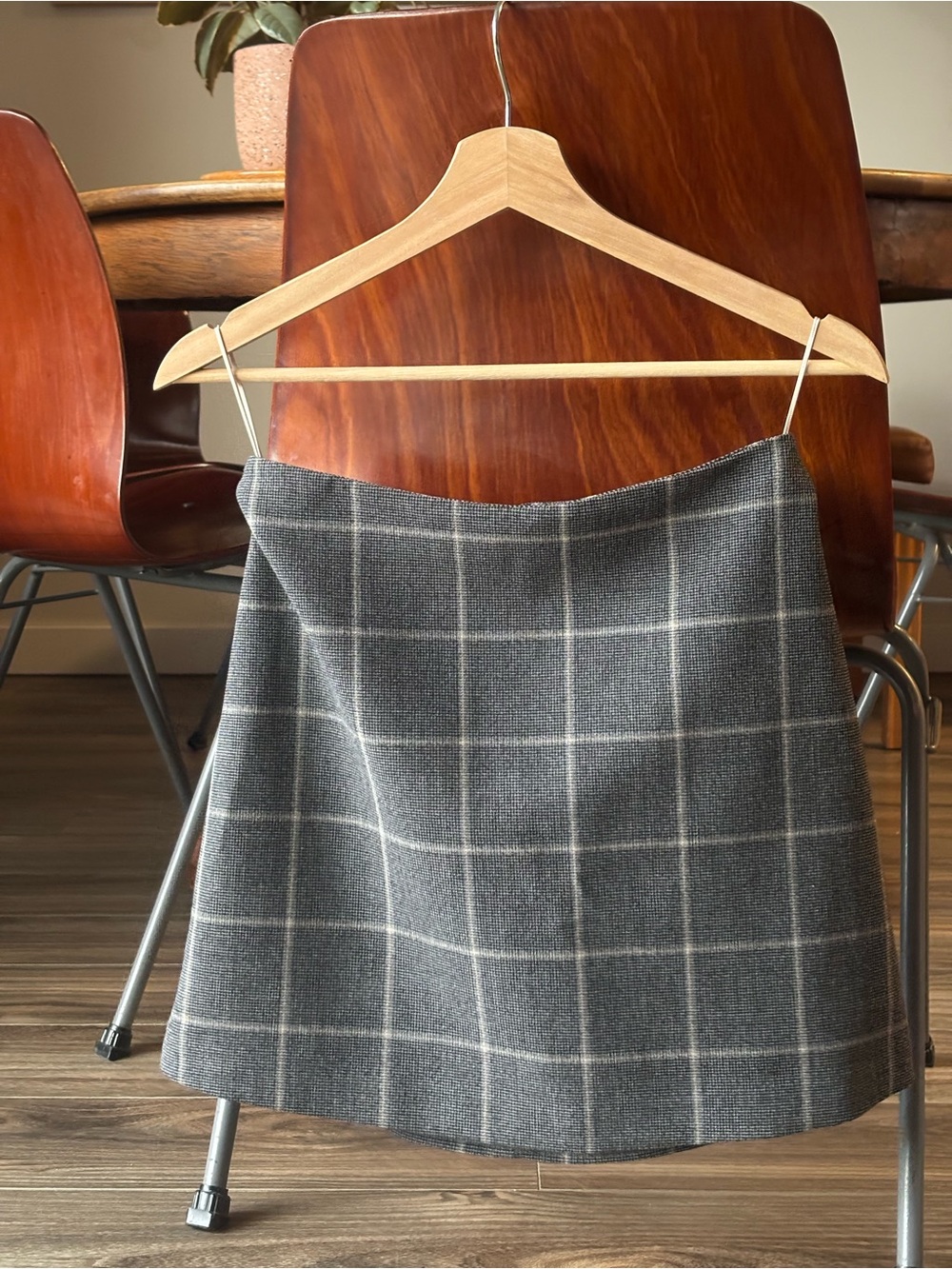 Wilfred Plaid A-Line Mini Skirt Small